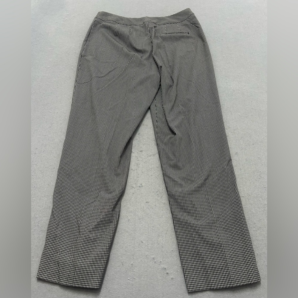 Women’s Chico’s Checkered Dress Pants Size 1 Black White Straight Leg